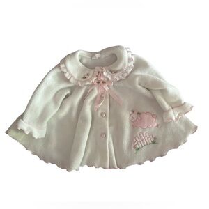 Vintage baby girl fleece jacket. Size 6-9 months